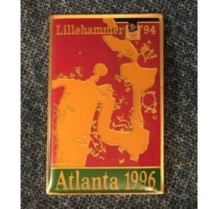 1996 Olympic Commemorative Poster Pin ~ 1994 Lillehammer Winter Games